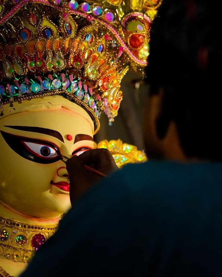 Ornate idol of Goddess Durga