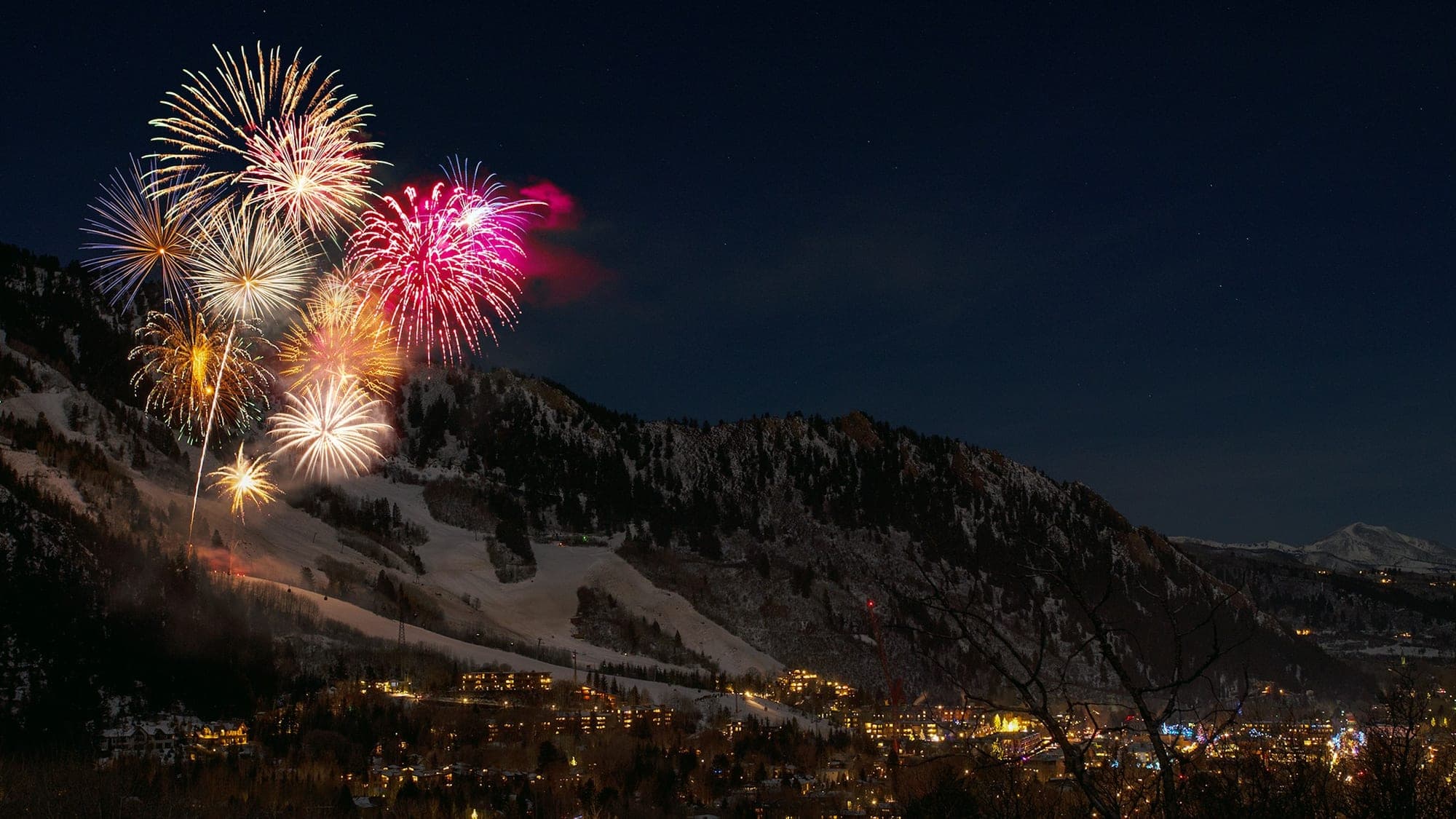 Fireworks over the hills for Diwali